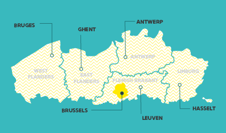 Map of Flanders with Brussels as its capital